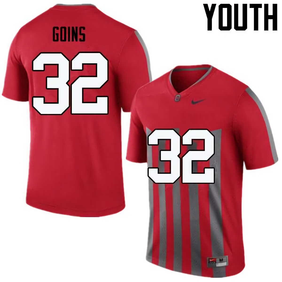 Elijaah Goins Ohio State Buckeyes Youth NCAA #32 Nike Throwback Red College Stitched Football Jersey YCV8756HG